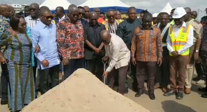President, Akufo- Addo, Cuts, Sod, Construction, Two, Projects, Takoradi, Port